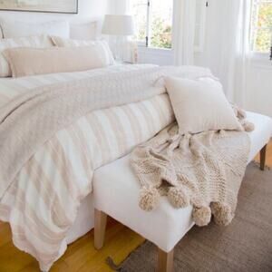 Pom Pom at Home Striped Linen Blend Duvet Cover King Carter